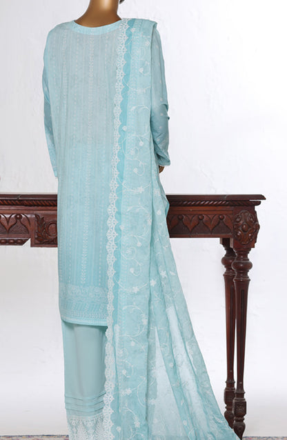 Bin Saeed Luxury Embroidered Cotton Stitched 3 Piece Suit - Design-36 - BS26LUX - Blue - Mid Summer Collection