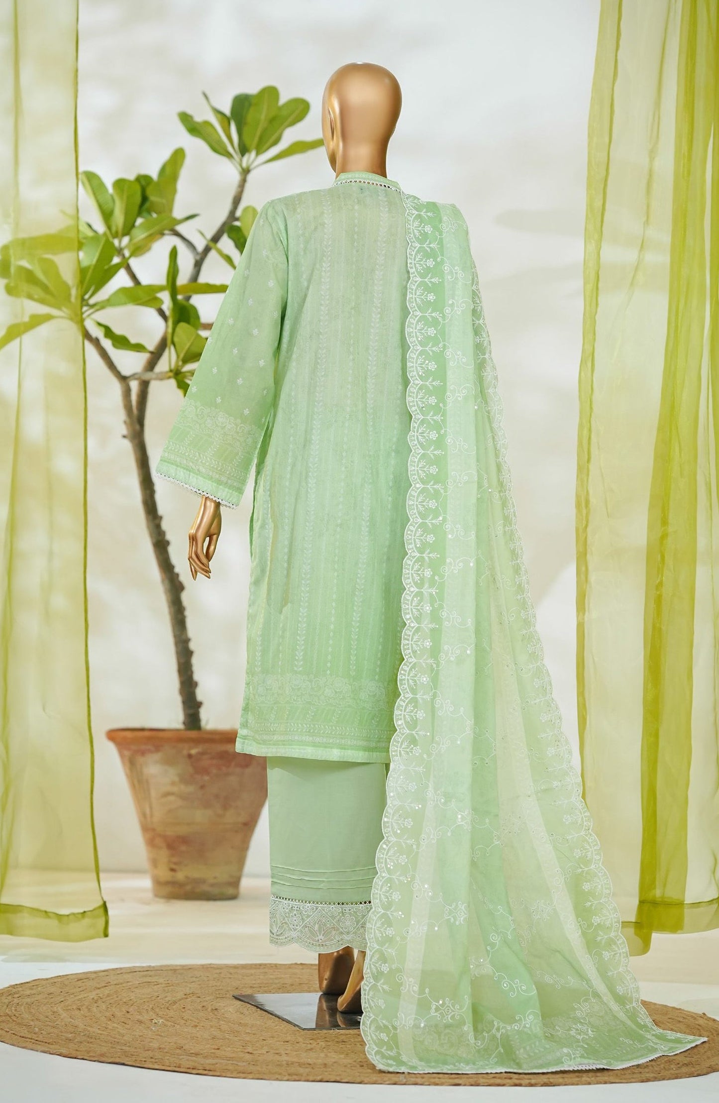 Bin Saeed Luxury Embroidered Cotton Stitched 3 Piece Suit - Design-05 - BS26LUX - Green - Mid Summer Collection