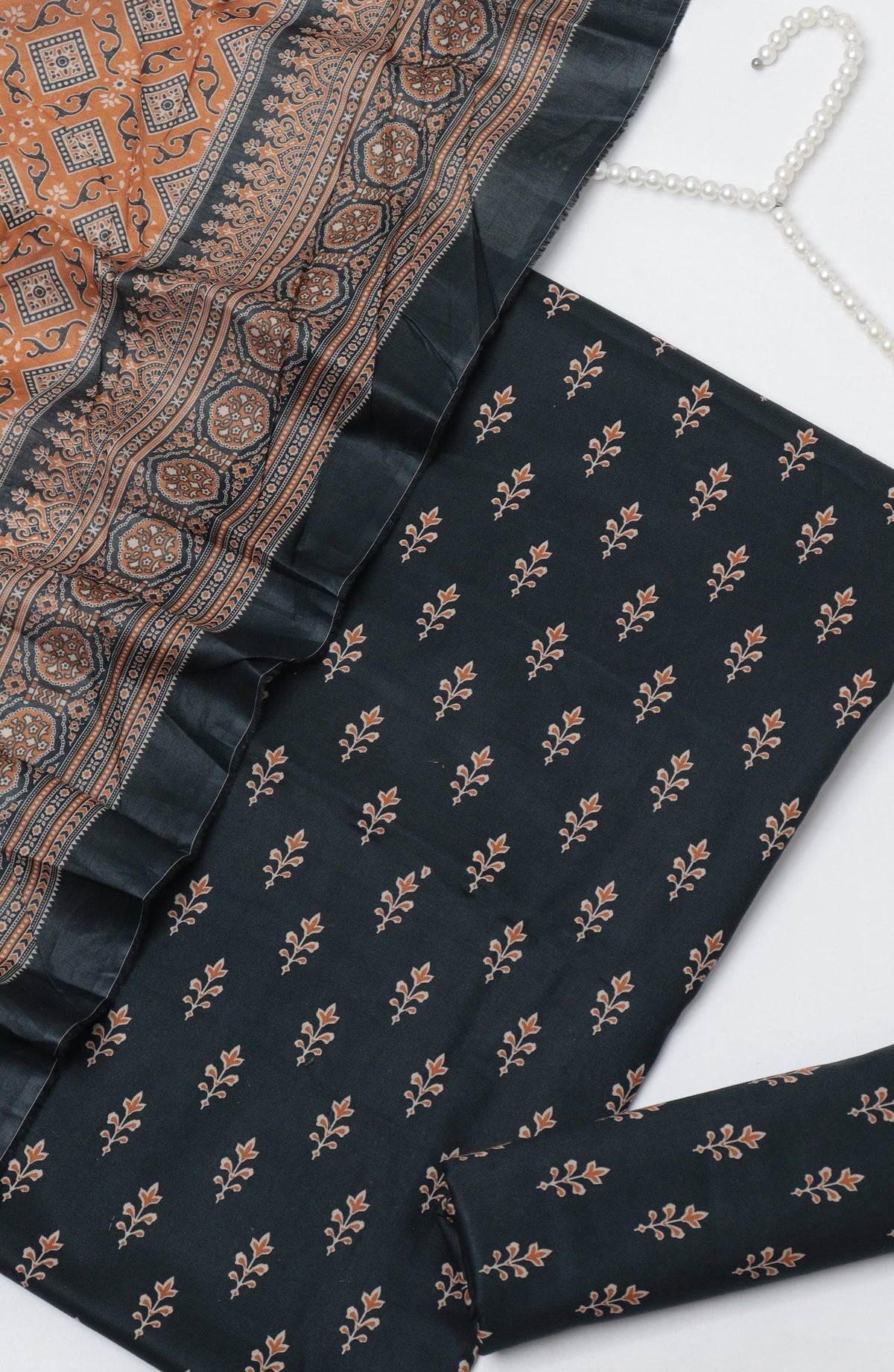 Bin Saeed Printed Cotton Unstitched 3 Piece Suit - D-04 - BS26NHT - Black - Summer Collection
