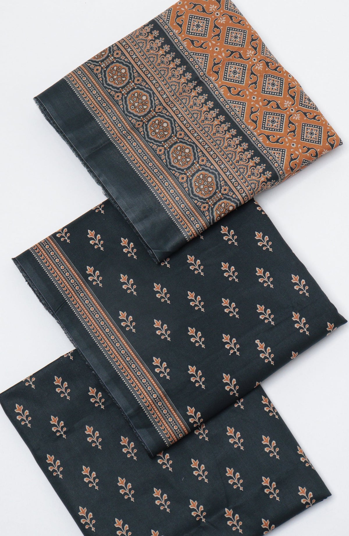 Bin Saeed Printed Cotton Unstitched 3 Piece Suit - D-04 - BS26NHT - Black - Summer Collection