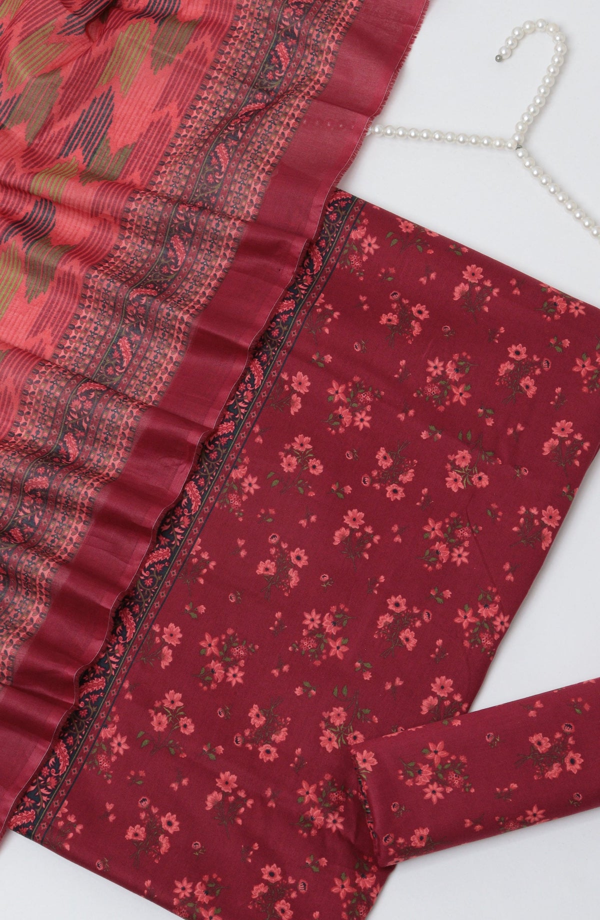 Bin Saeed Printed Lawn Unstitched 3 Piece Suit - D-11 - BS26PTL - Maroon - Summer Collection