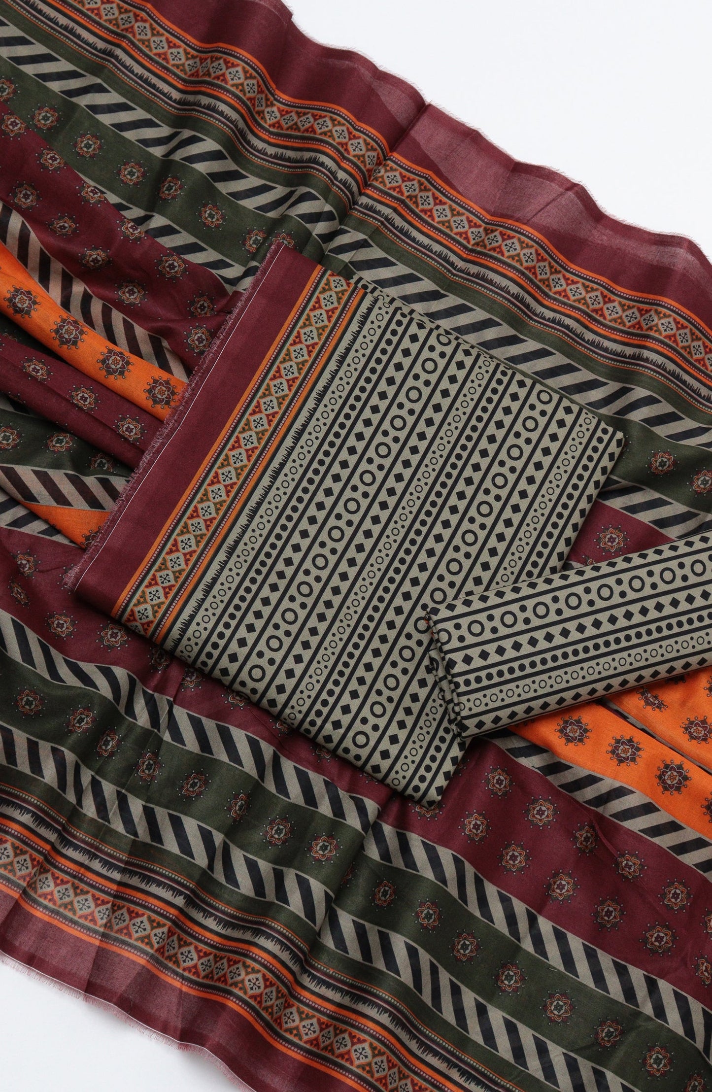 Bin Saeed Printed Cotton Unstitched 3 Piece Suit - D-06 - BS26TWL - Black - Summer Collection