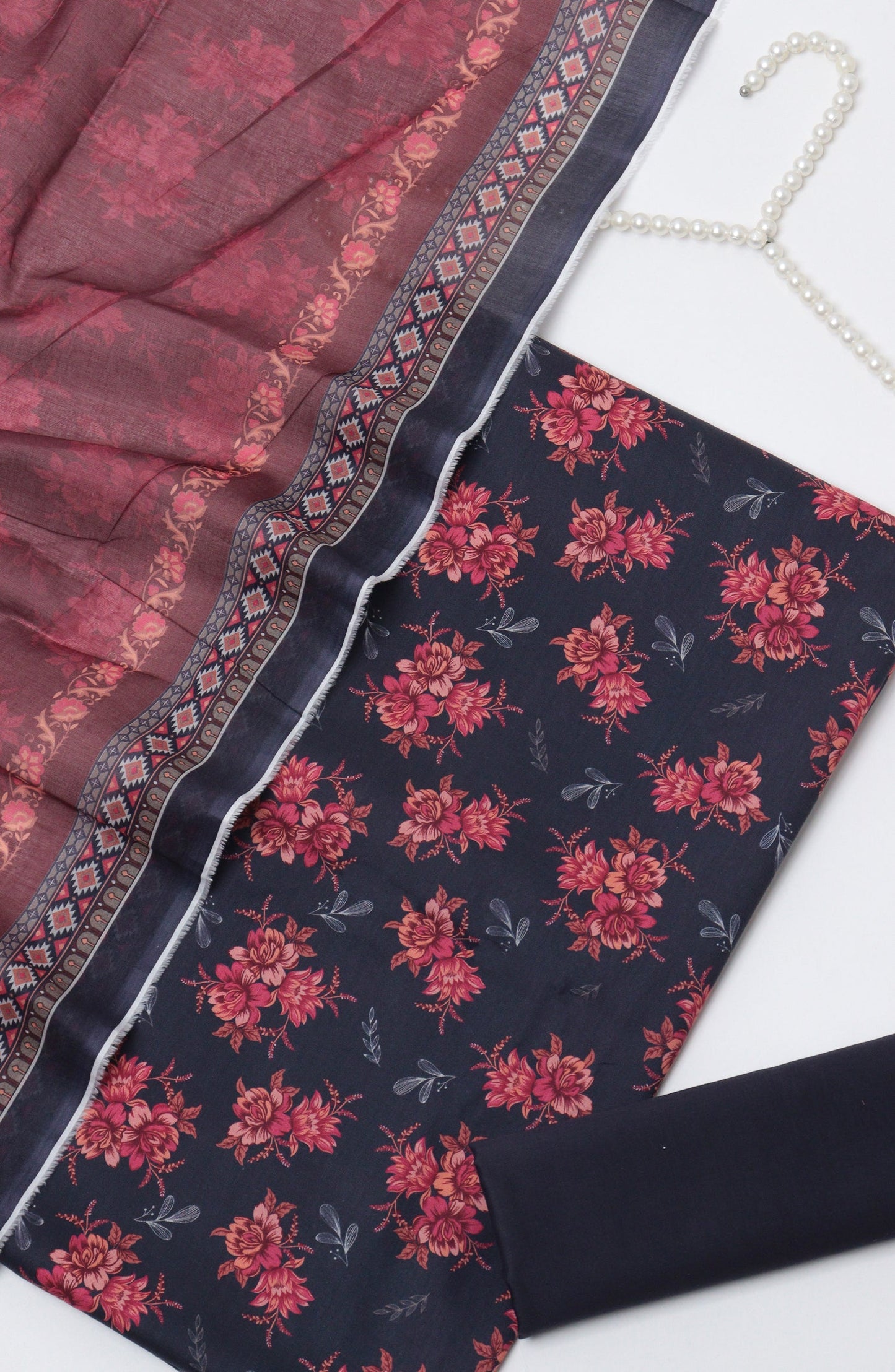 Bin Saeed Printed Cotton Unstitched 3 Piece Suit - D-22 - BS26PRTH - Black - Summer Collection