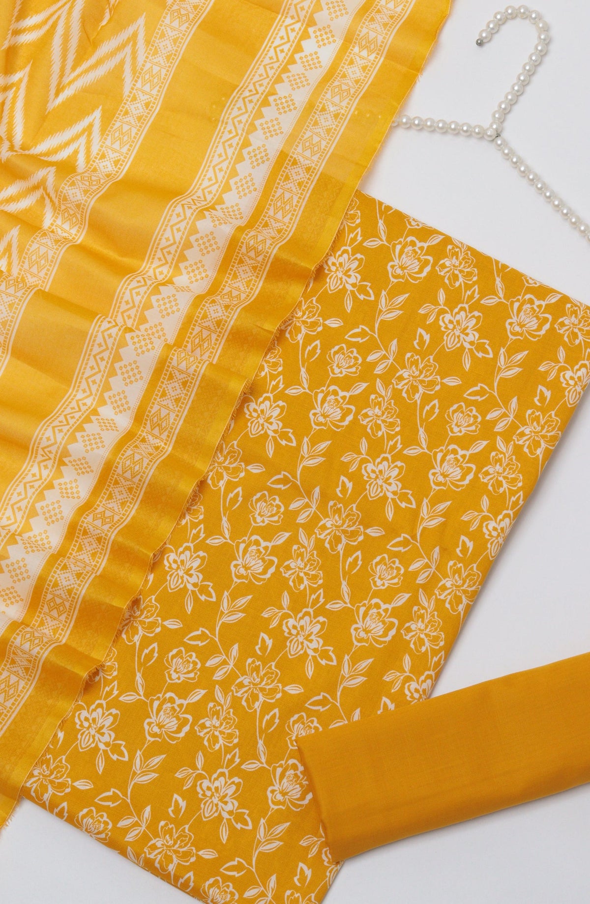 Bin Saeed Printed Cotton Unstitched 3 Piece Suit - D-21 - BS26PRTH - Mustard - Summer Collection