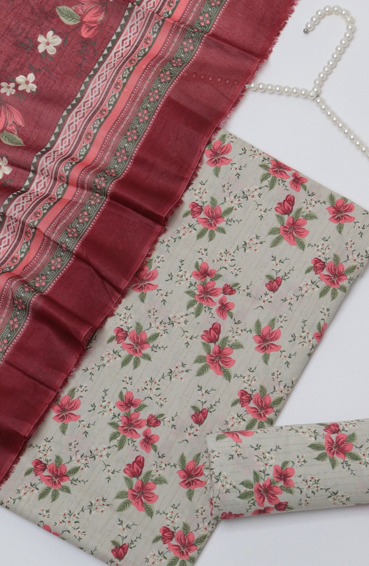 Bin Saeed Printed Cotton Unstitched 3 Piece Suit - D-20 - BS26PRTH - Red - Summer Collection
