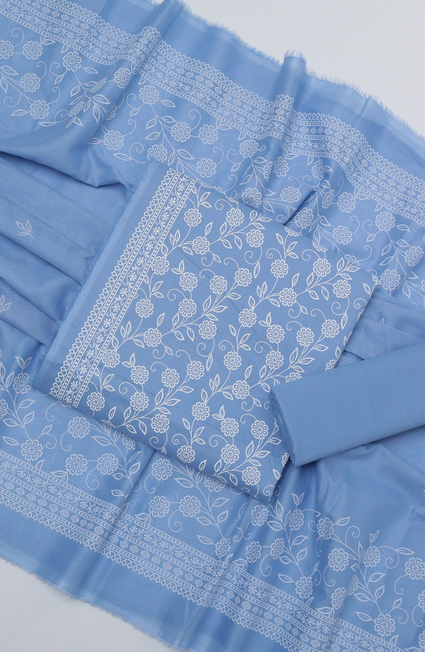 Bin Saeed Printed Cotton Unstitched 3 Piece Suit - D-18 - BS26PRTH - Blue - Summer Collection