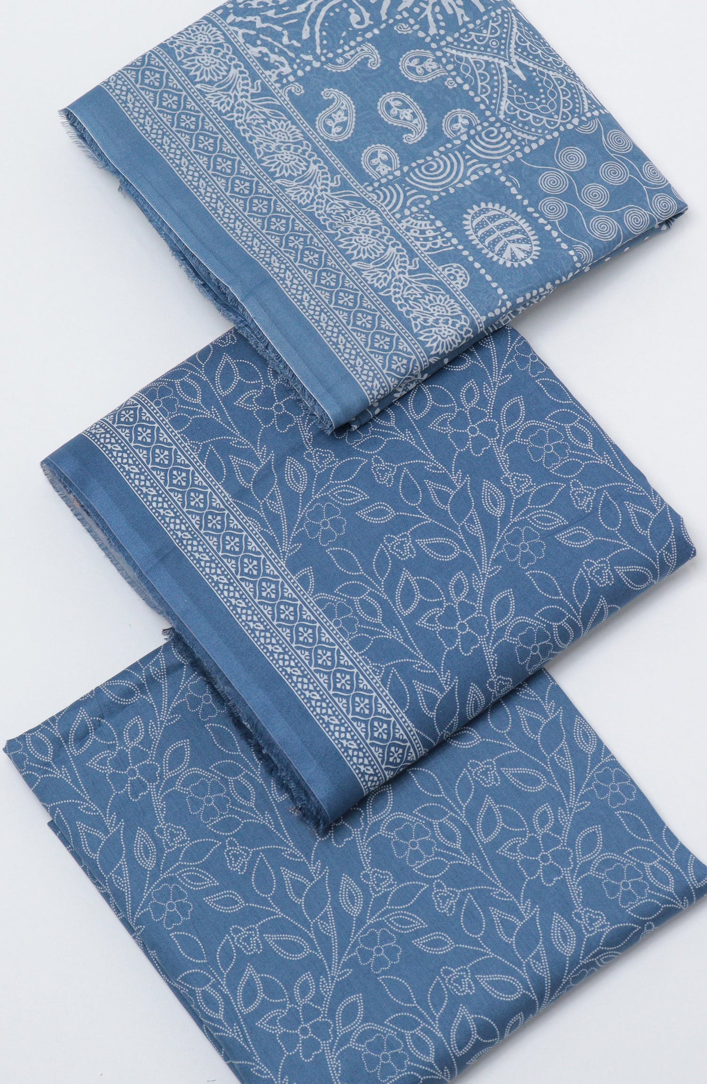 Bin Saeed Printed Cotton Unstitched 3 Piece Suit - D-15 - BS26PRTH - Blue - Summer Collection
