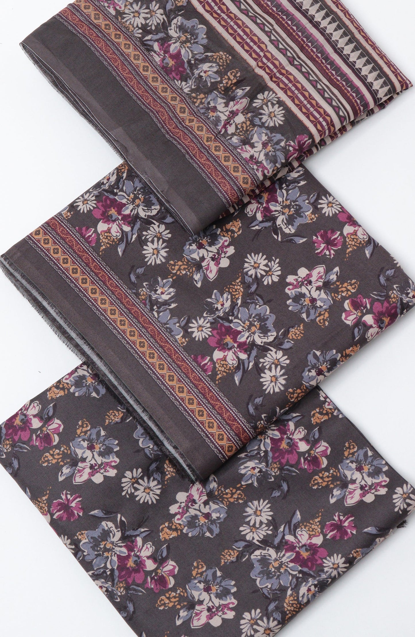 Bin Saeed Printed Cotton Unstitched 3 Piece Suit - D-12 - BS26PRTH - Black - Summer Collection
