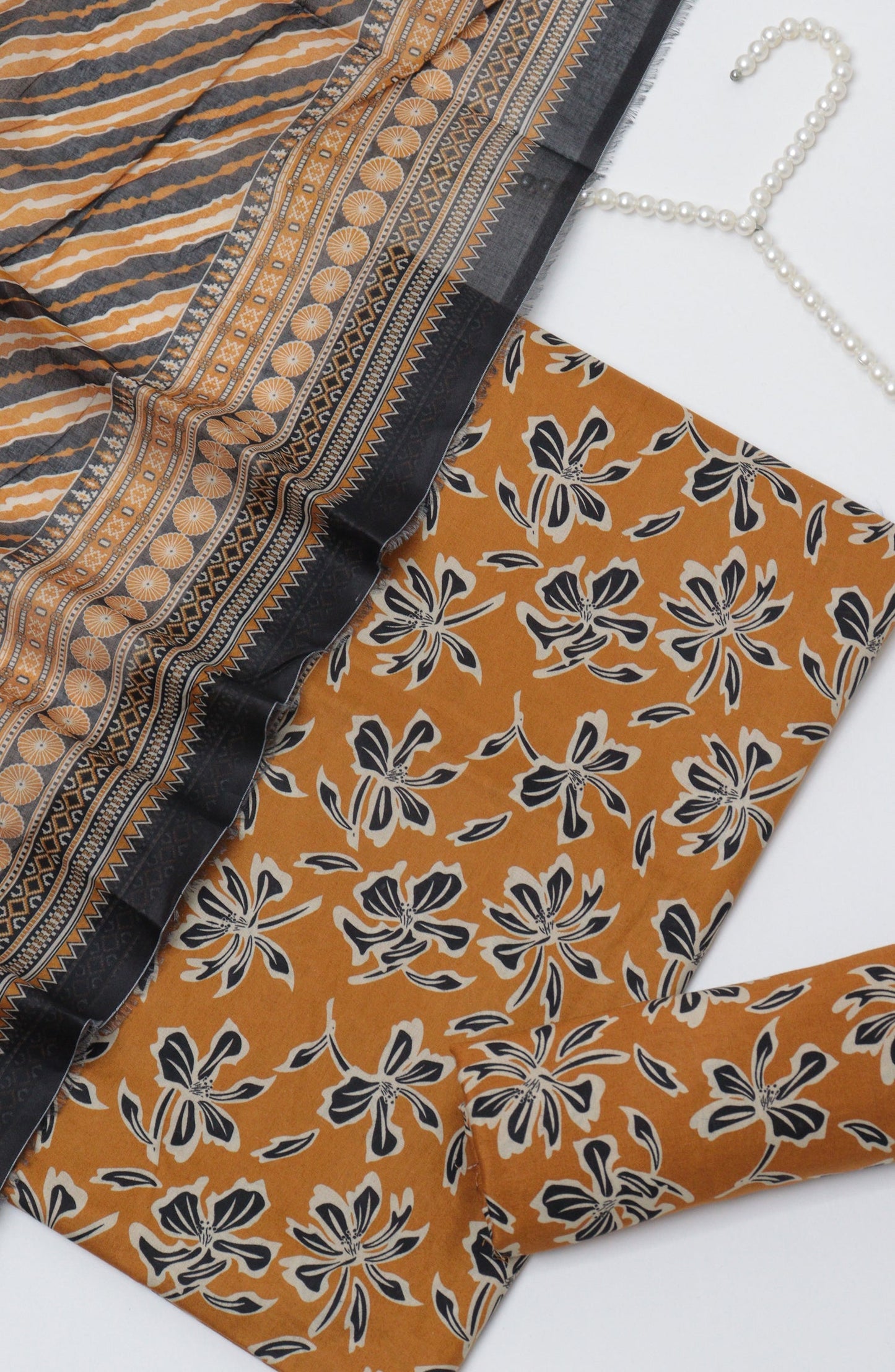 Bin Saeed Printed Cotton Unstitched 3 Piece Suit - D-33 - BS26PRTH - Brown - Summer Collection
