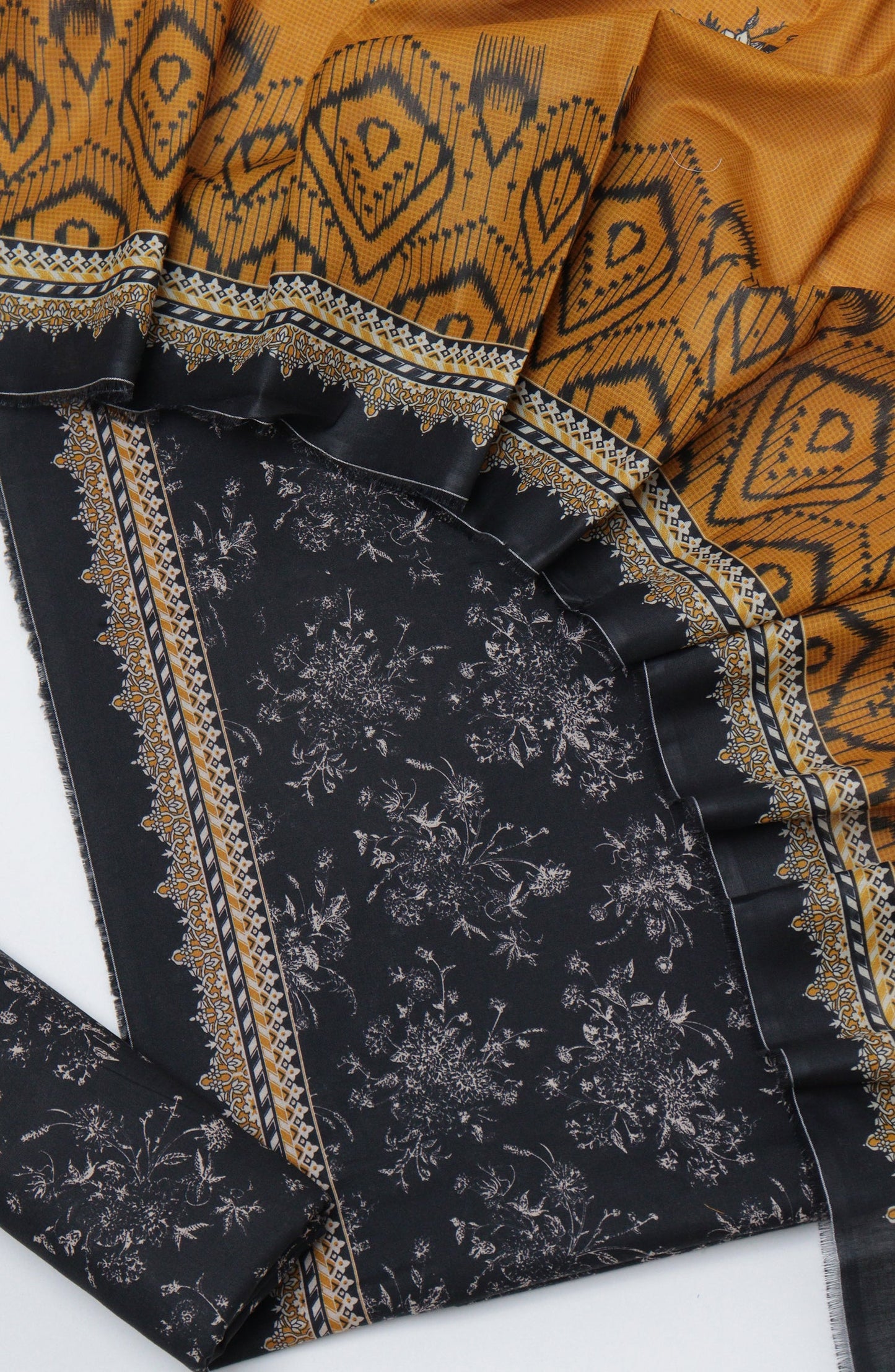 Bin Saeed Printed Cotton Unstitched 3 Piece Suit - D-08 - BS26PRTH - Black - Summer Collection