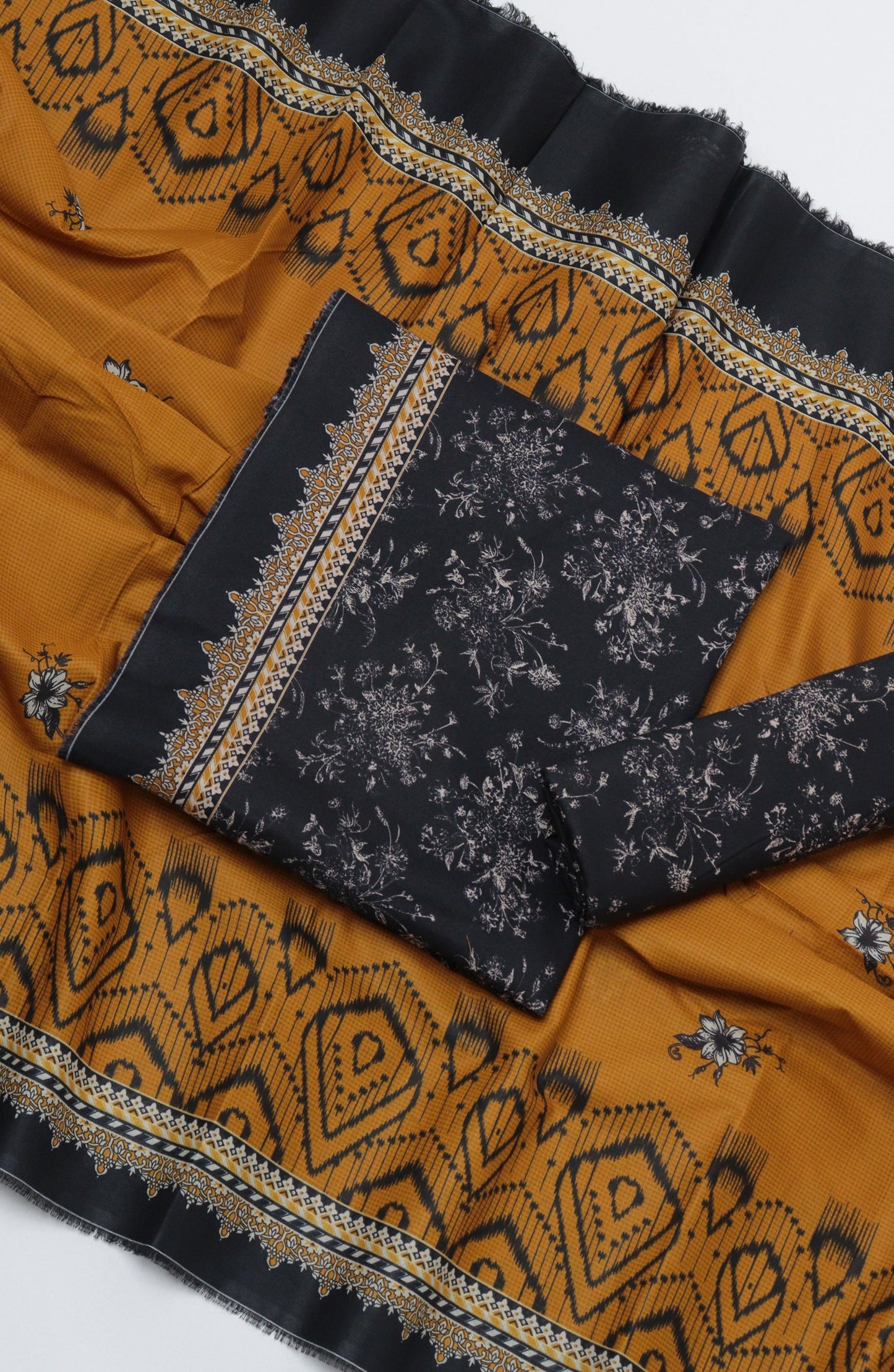 Bin Saeed Printed Cotton Unstitched 3 Piece Suit - D-08 - BS26PRTH - Black - Summer Collection