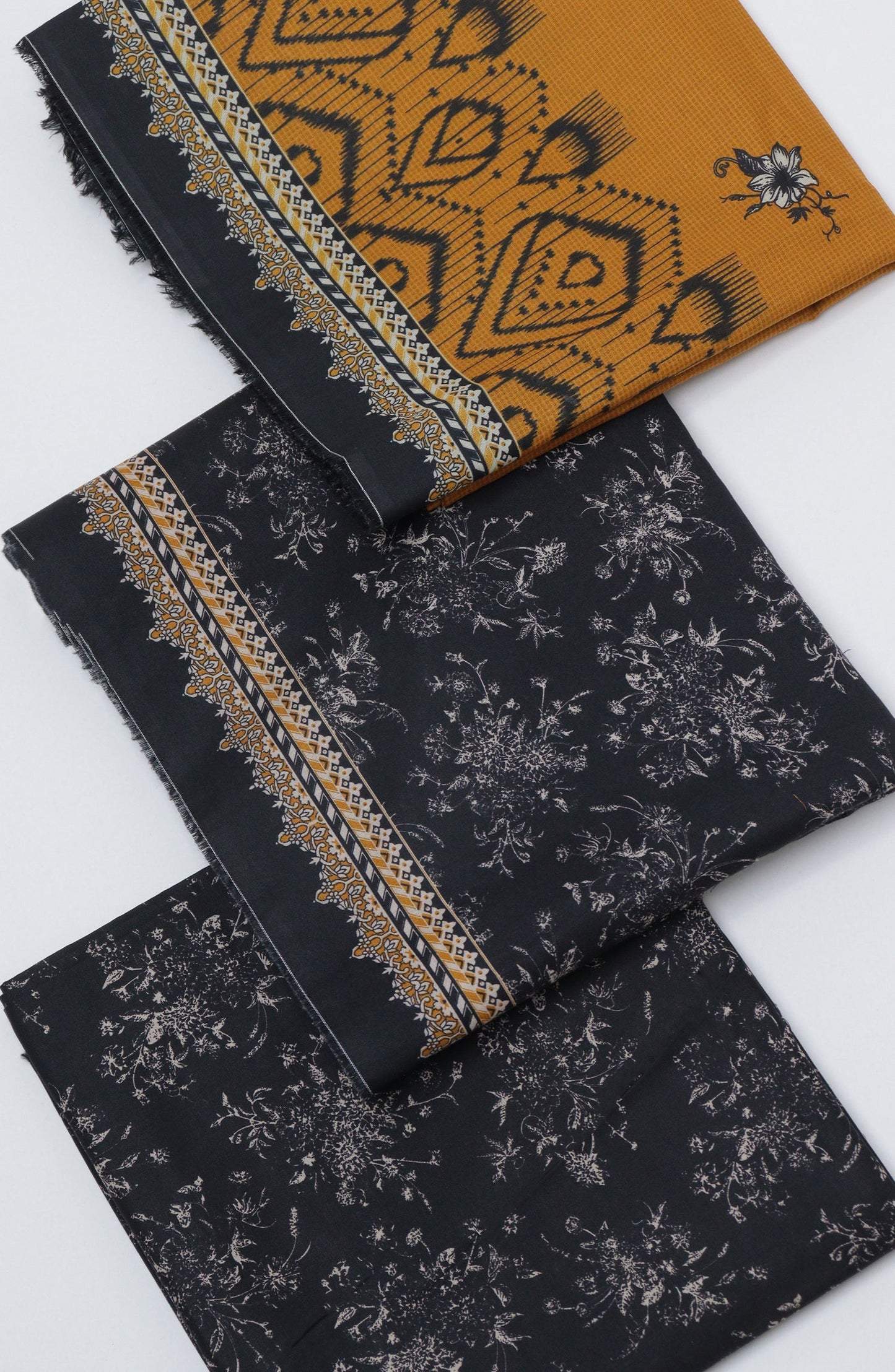 Bin Saeed Printed Cotton Unstitched 3 Piece Suit - D-08 - BS26PRTH - Black - Summer Collection