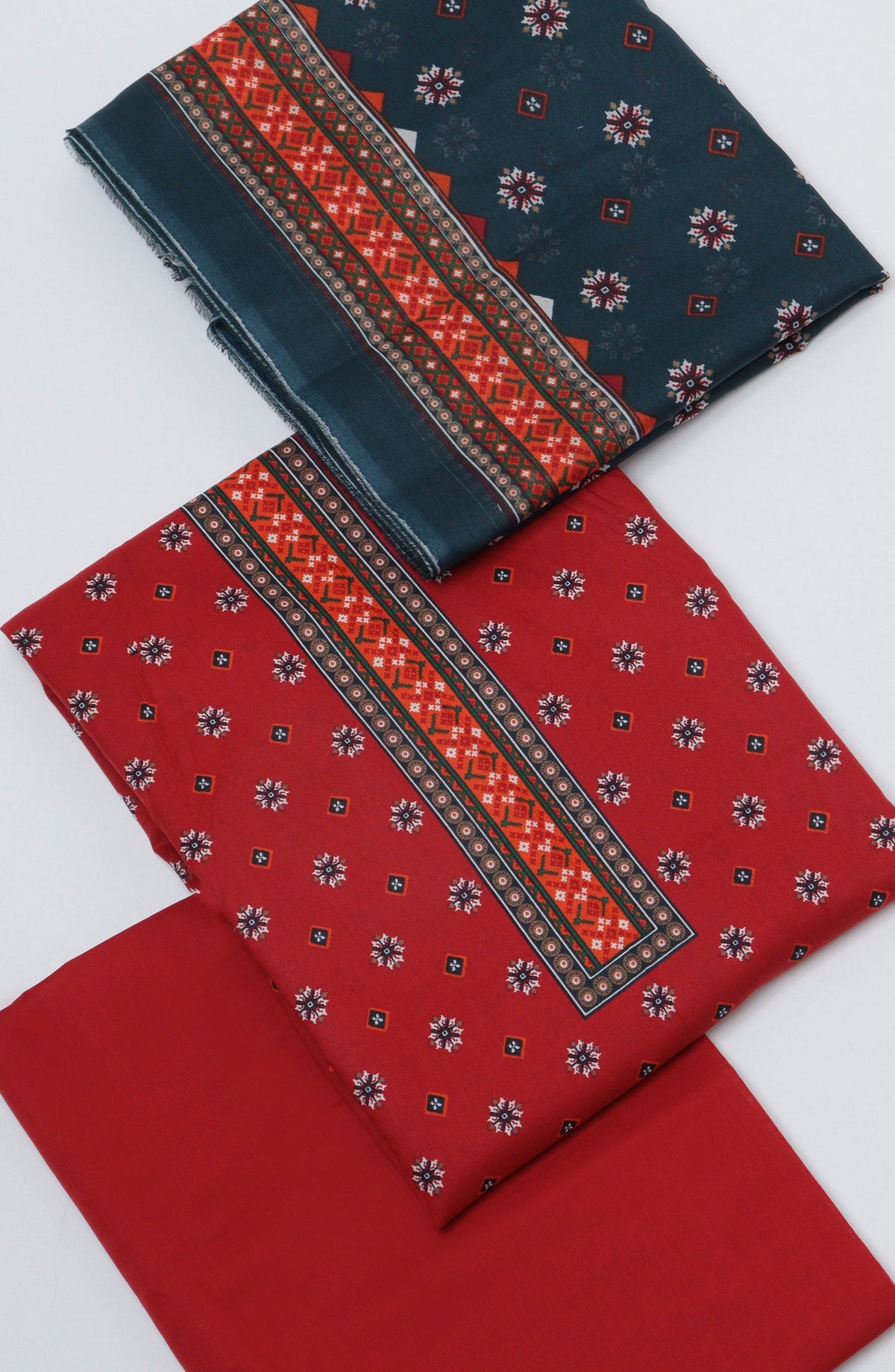 Bin Saeed Printed Cotton Unstitched 3 Piece Suit - D-07 - BS26PRTH - Red - Summer Collection