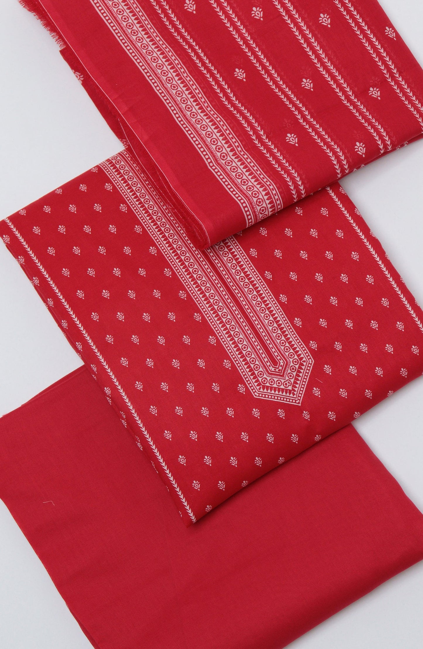 Bin Saeed Printed Cotton Unstitched 3 Piece Suit - D-02 - BS26PRTH - Red - Summer Collection