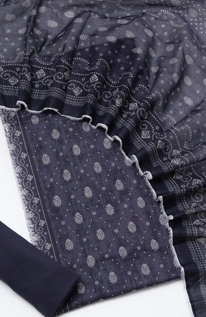Bin Saeed Printed Cotton Unstitched 3 Piece Suit - D-07 - BS26FTH - Black - Summer Collection