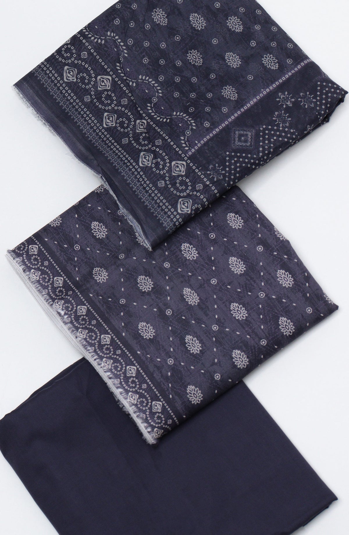 Bin Saeed Printed Cotton Unstitched 3 Piece Suit - D-07 - BS26FTH - Black - Summer Collection