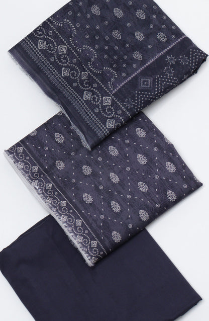 Bin Saeed Printed Cotton Unstitched 3 Piece Suit - D-07 - BS26FTH - Black - Summer Collection