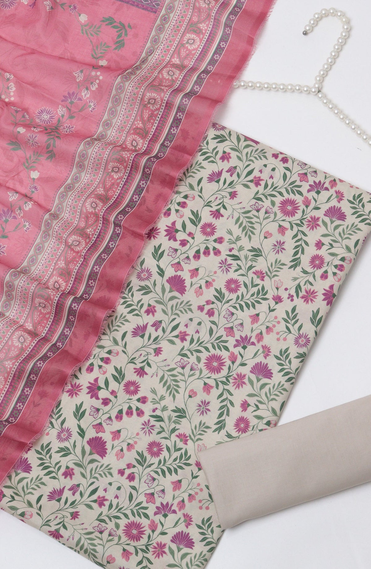 Bin Saeed Printed Cotton Unstitched 3 Piece Suit - D-05 - BS26FTH - Pink - Summer Collection