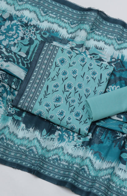 Bin Saeed Printed Cotton Unstitched 3 Piece Suit - D-18 - BS26FTH - Blue - Summer Collection