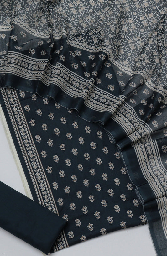 Bin Saeed Printed Cotton Unstitched 3 Piece Suit - D-10 - BS26FTH - Black - Summer Collection