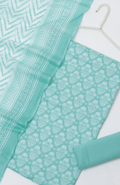 Bin Saeed Printed Cotton Unstitched 3 Piece Suit - D-09 - BS26FOR - Sea Green - Summer Collection