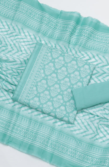 Bin Saeed Printed Cotton Unstitched 3 Piece Suit - D-09 - BS26FOR - Sea Green - Summer Collection