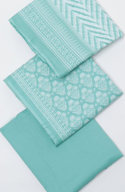 Bin Saeed Printed Cotton Unstitched 3 Piece Suit - D-09 - BS26FOR - Sea Green - Summer Collection