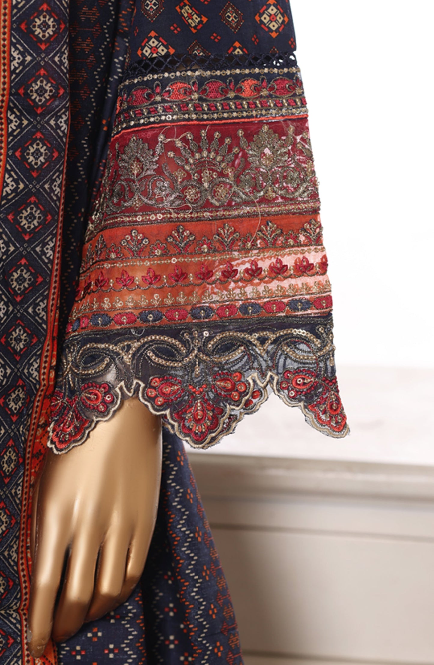 Bin Saeed Embroidered Lawn Stitched 3 Piece Suit - Design-21 - BS26BRD - Black - Summer Collection