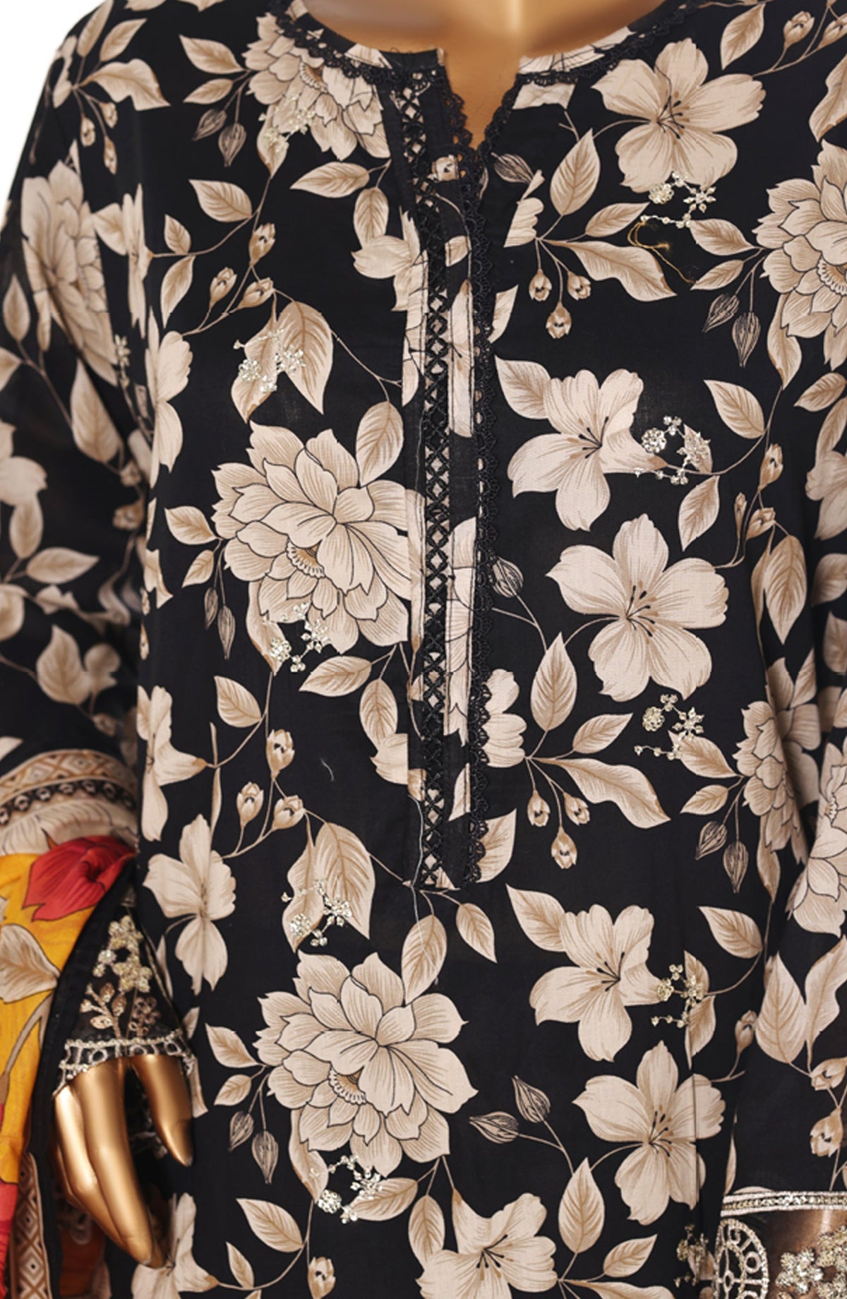 Bin Saeed Embroidered Lawn Stitched 3 Piece Suit - Design-20 - BS26BRD - Black - Summer Collection