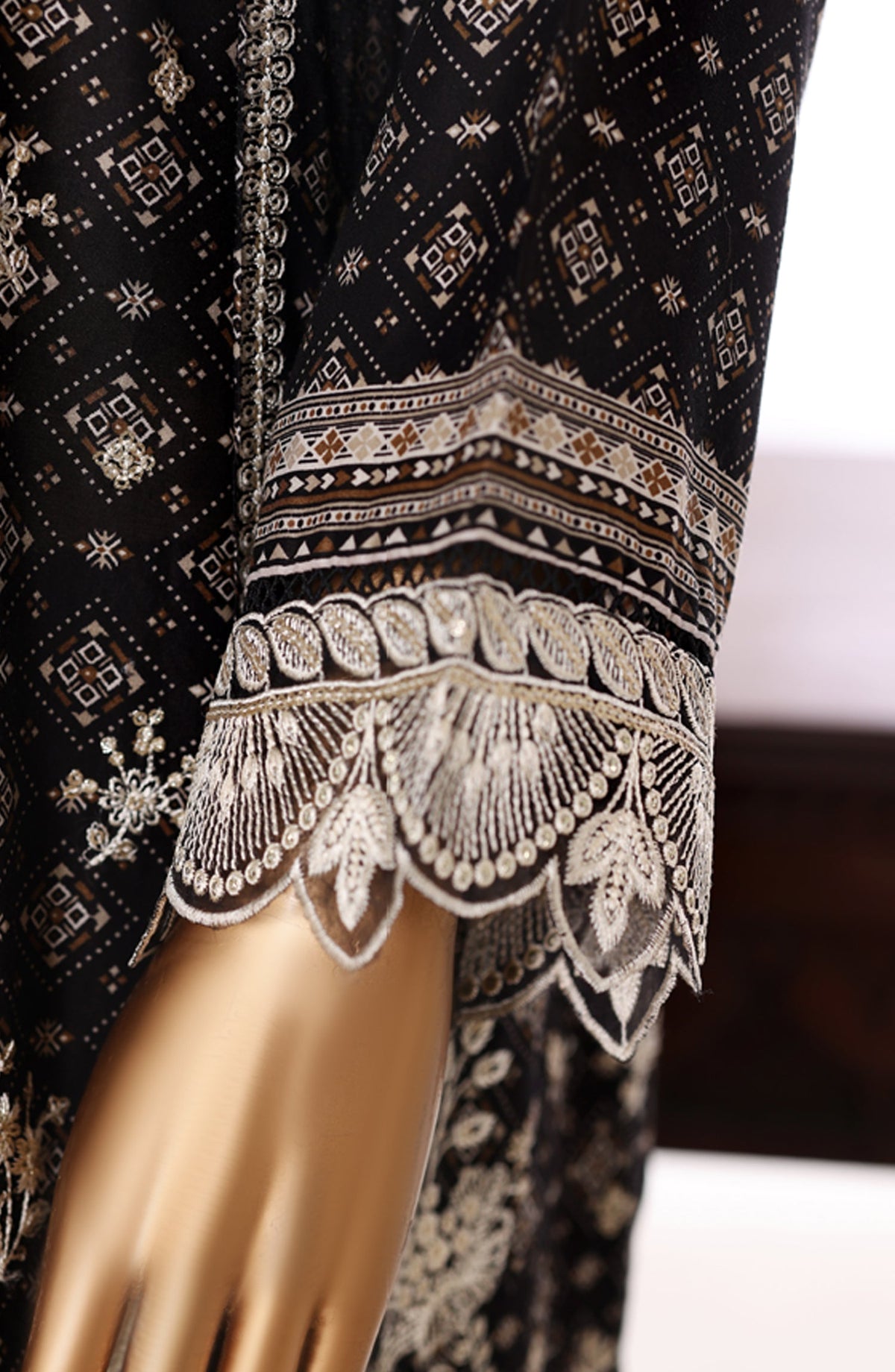 Bin Saeed Embroidered Lawn Stitched 3 Piece Suit - Design-08 - BS26BRD - Black - Summer Collection