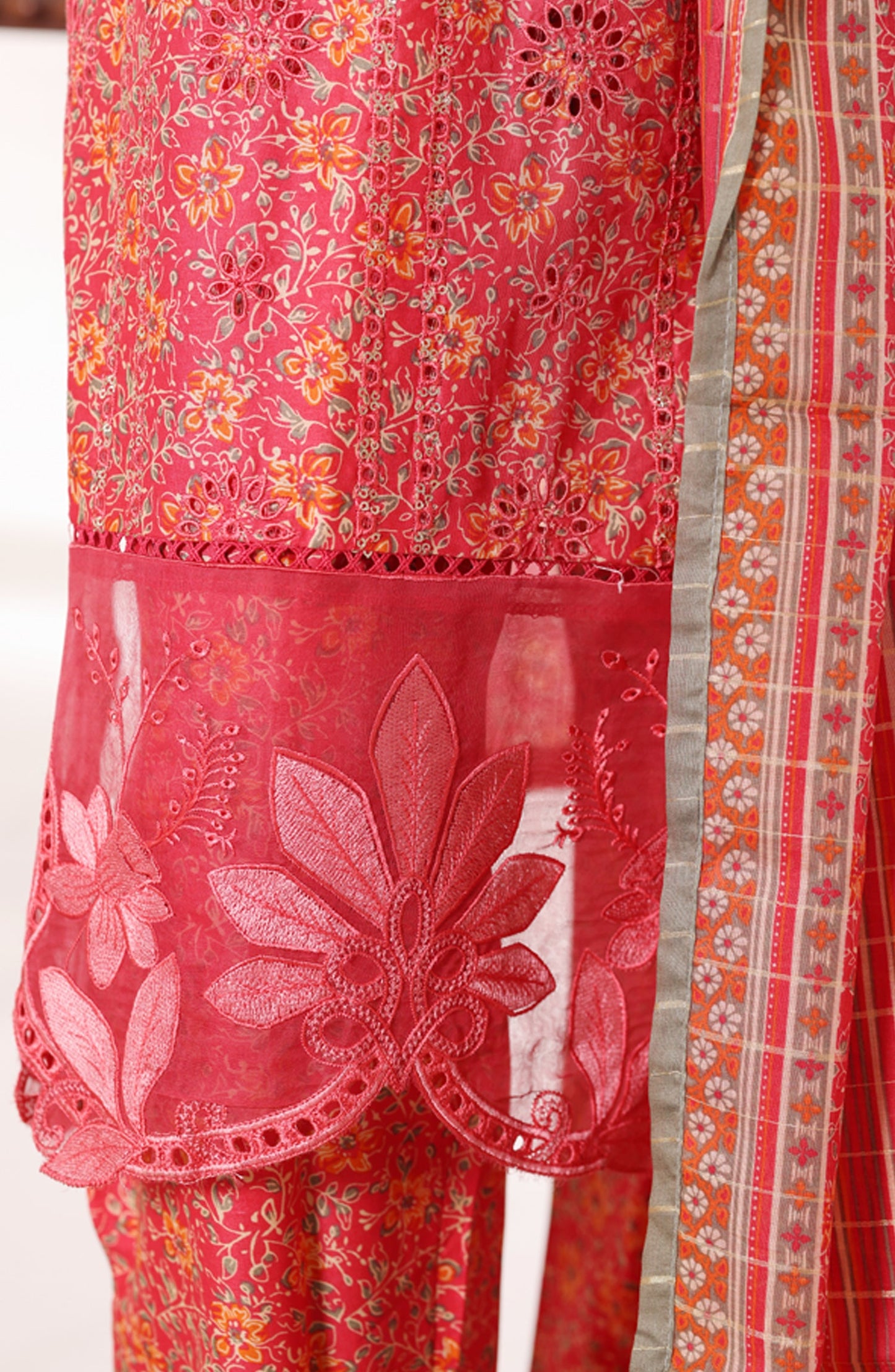 Bin Saeed Embroidered Lawn Stitched 3 Piece Suit - Design-07 - BS26BRD - Pink - Summer Collection