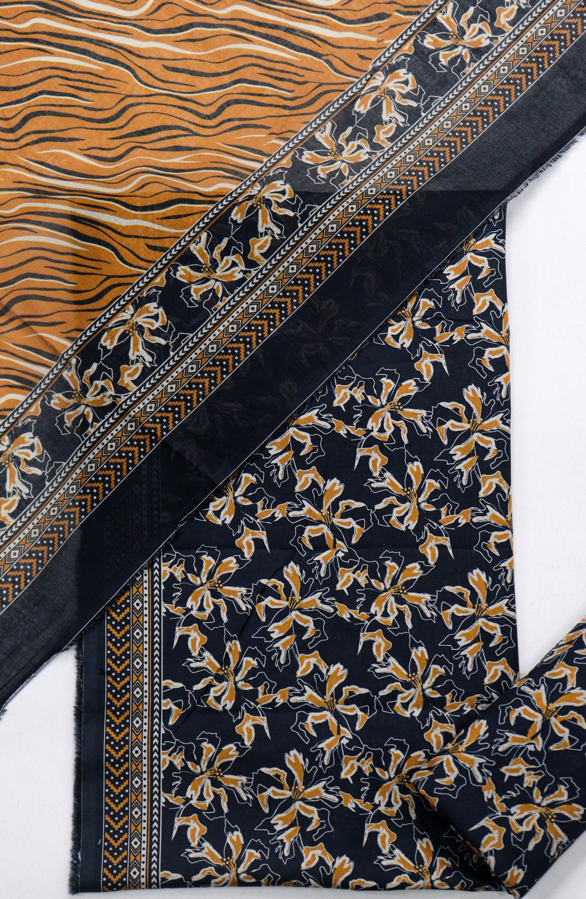Bin Saeed Printed Lawn Unstitched 3 Piece Suit - Design-12 - BS26PR - Black - Summer Collection