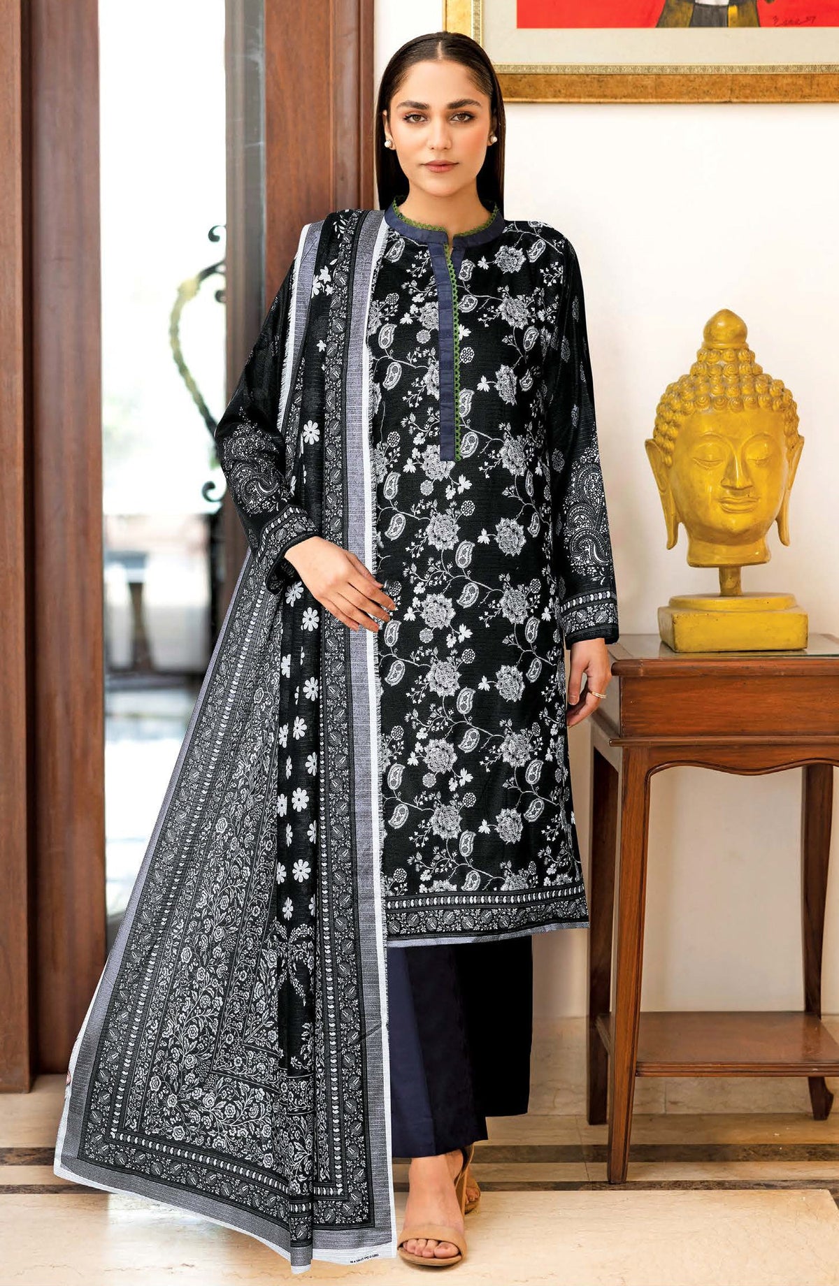 Bismil by Johra Printed Lawn Unstitched 3 Piece Suit - JH-1519 - JH25BSML - Black - Casual Collection