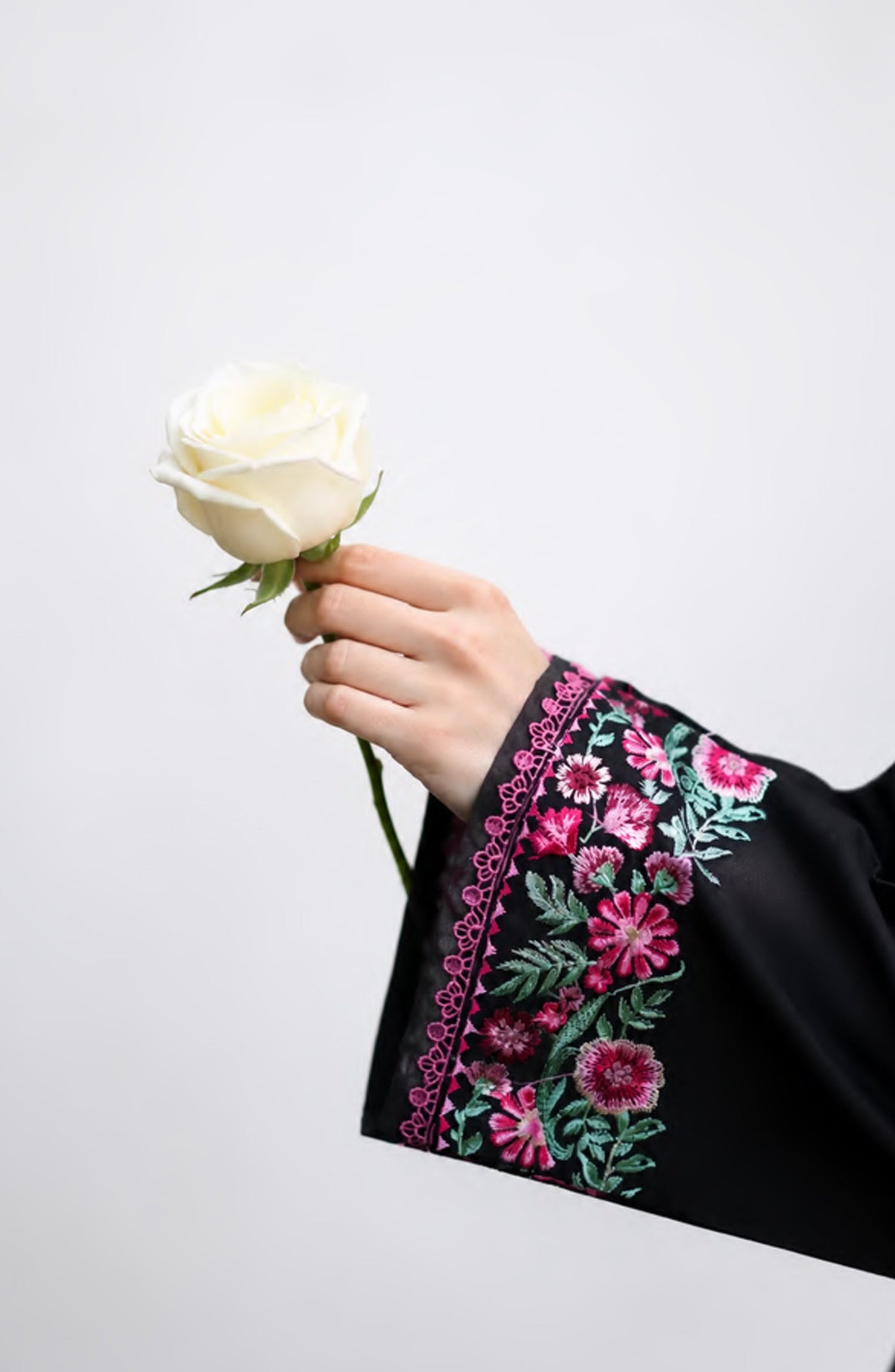 Breathe by Casual Lite Embroidered Cotton Cambric Stitched 3 Piece Suit - 04 Aisling Rose - CL26BRTH - Black - Summer Collection