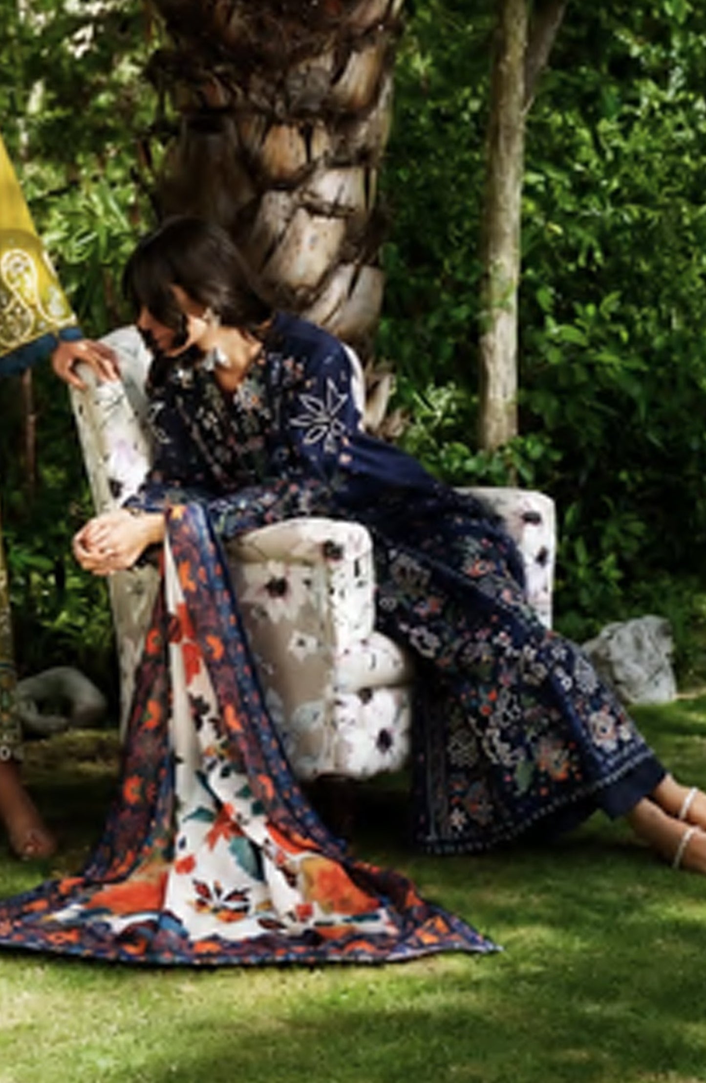 Breathe by Casual Lite Embroidered Cotton Cambric Stitched 3 Piece Suit - 05 Eira Bloom - CL26BRTH - Blue - Summer Collection