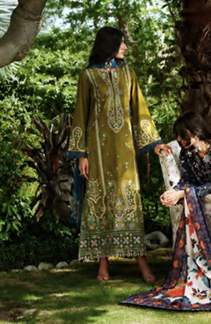 Breathe by Casual Lite Embroidered Cotton Cambric Stitched 3 Piece Suit - 07 Elis Meadow - CL26BRTH - Green - Summer Collection