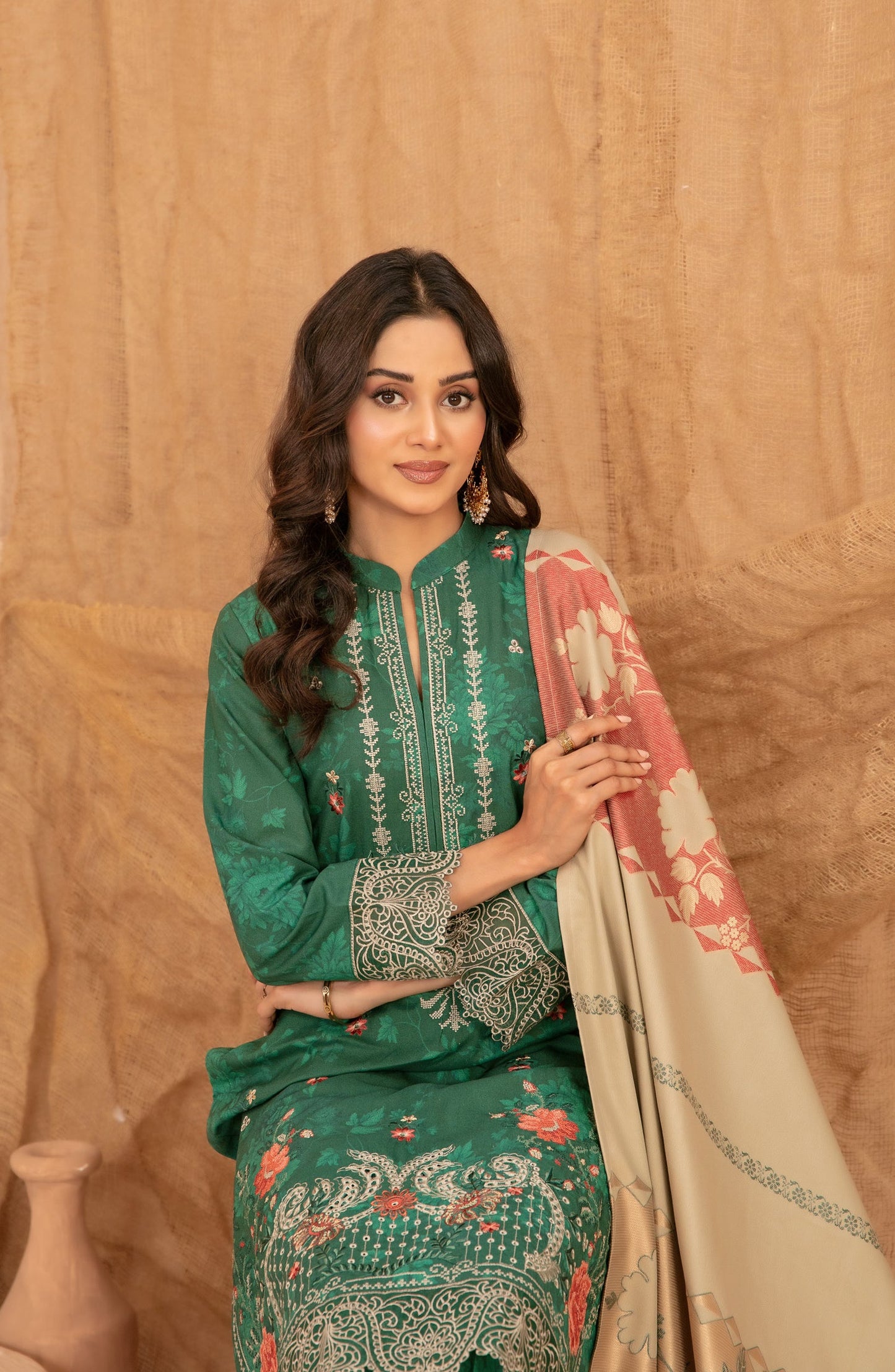 Cassa by Tawakkal Fabrics Embroidered Dhanak Unstitched 3 Piece Suit - D-5396 - TF25CASA - Green - Winter Collection