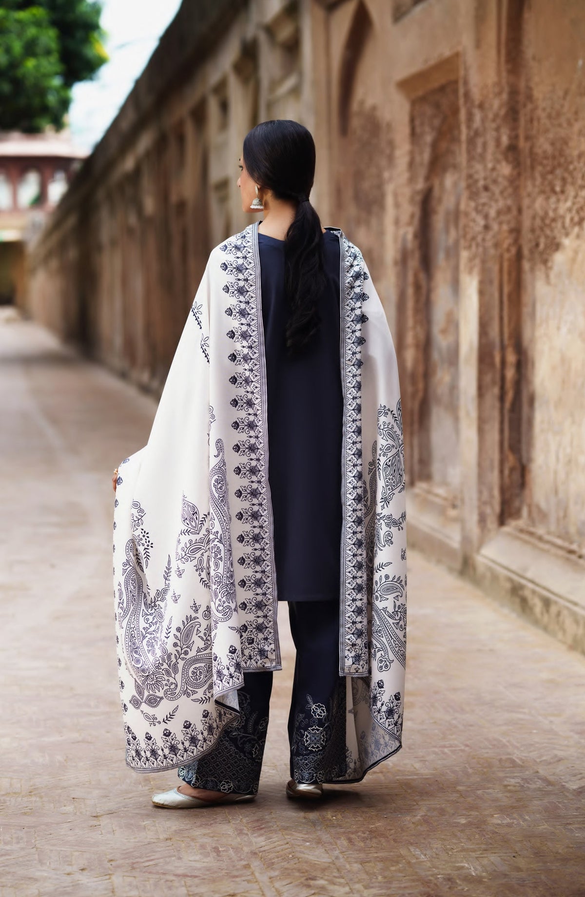 Casual Lite Moksha Embroidered Silk Karandi Stitched 3 Piece Suit - D-05 MASHA - CL26MK - Blue - Winter Collection