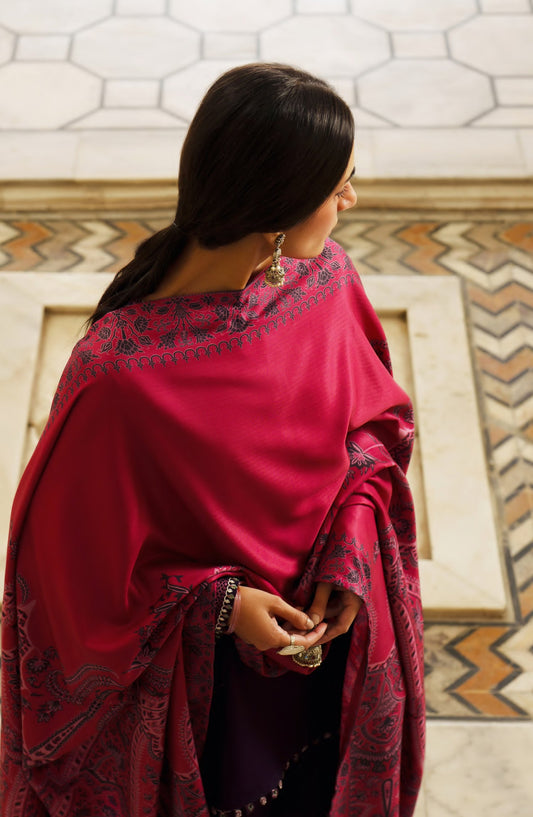 Casual Lite Moksha Embroidered Silk Karandi Stitched 3 Piece Suit - D-06 PARISA - CL26MK - Purple - Winter Collection