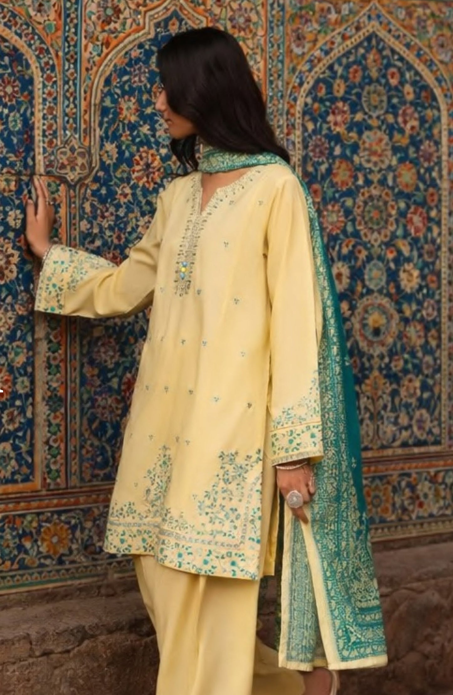 Casual Lite Bazaar Pret Hit Codes Embroidered Stitched 3 Piece Suit - D-05 - CL26HTC - Yellow - Festive Collection