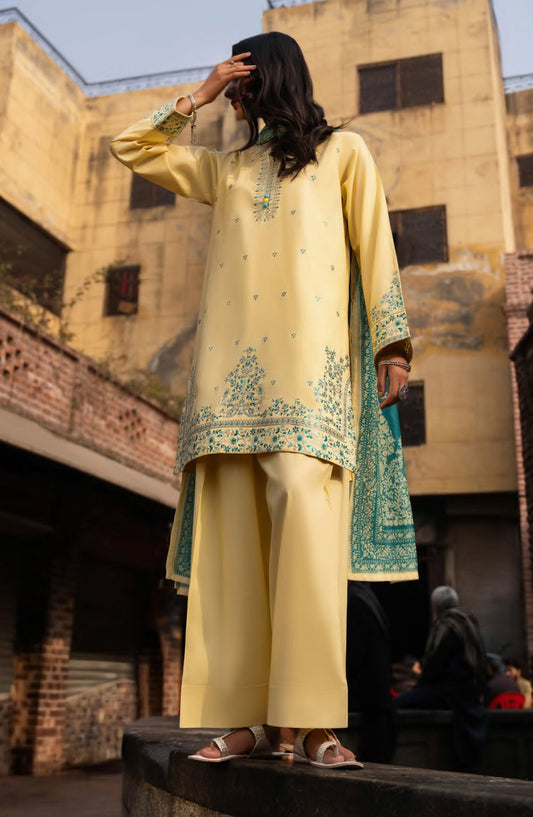 Casual Lite Bazaar Pret Hit Codes Embroidered Stitched 3 Piece Suit - D-05 - CL26HTC - Yellow - Festive Collection