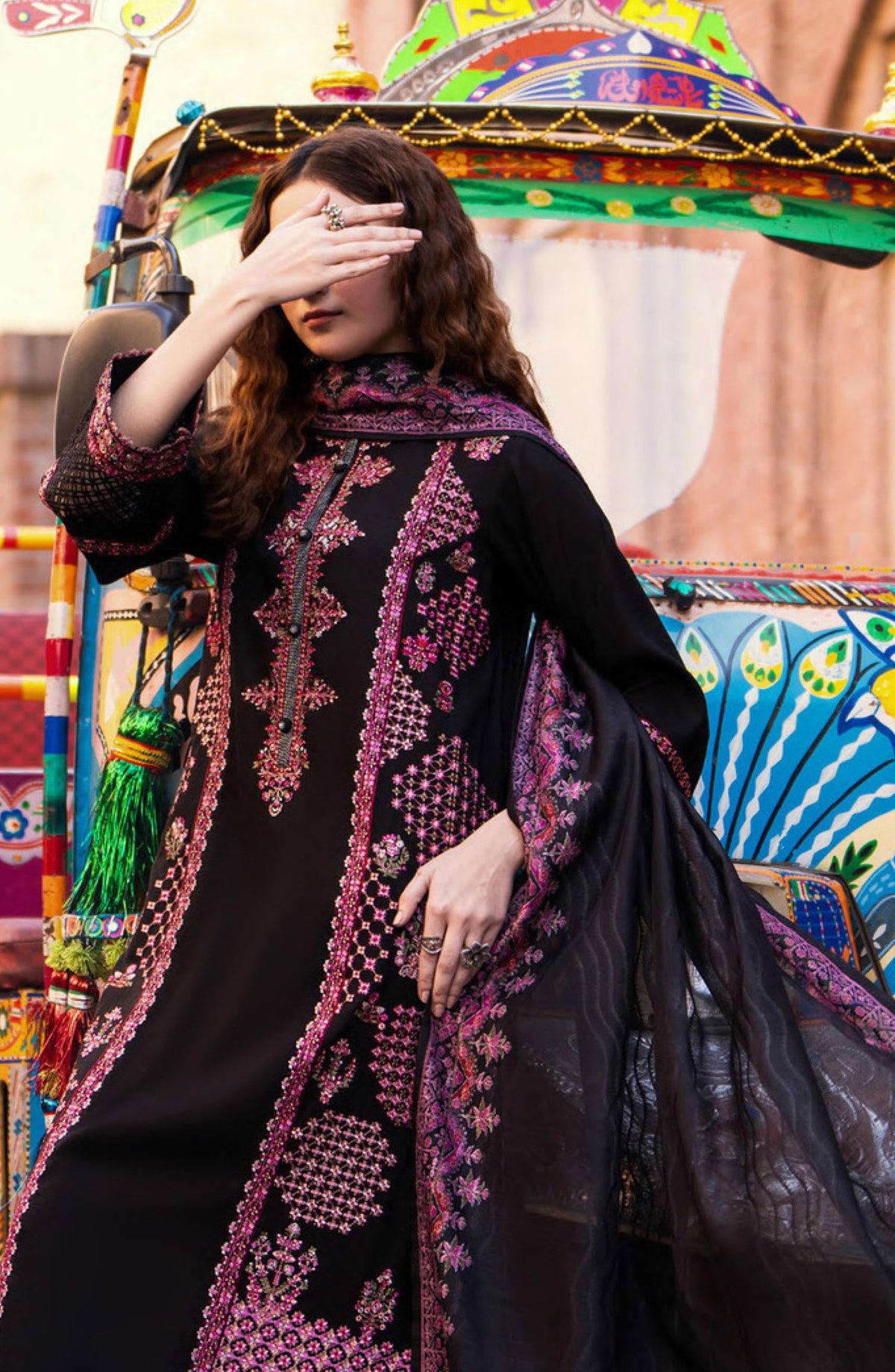 Casual Lite Bazaar Pret Hit Codes Embroidered Stitched 3 Piece Suit - D-02 - CL26HTC - Black - Festive Collection