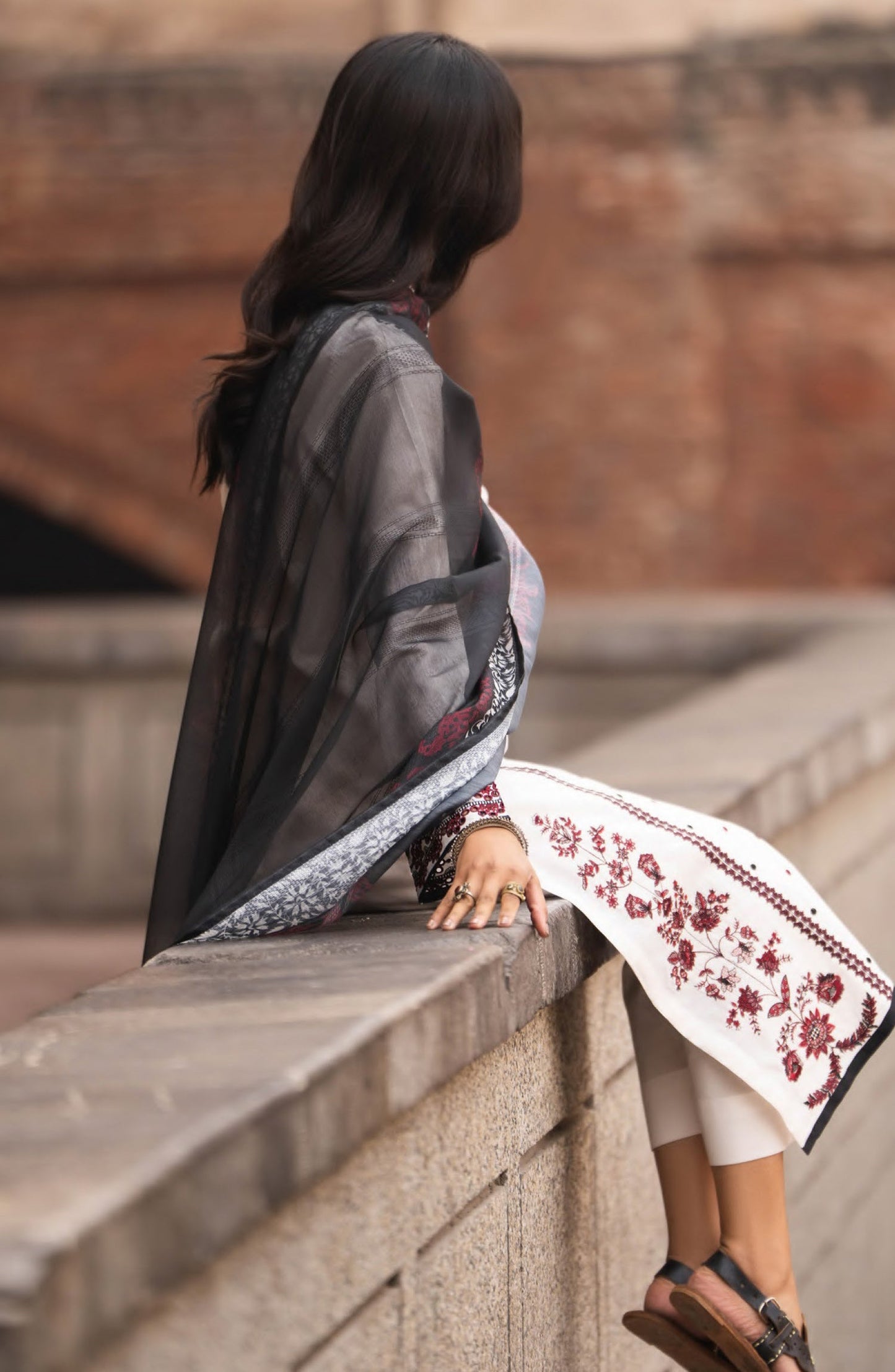 Casual Lite Bazaar Pret Hit Codes Embroidered Stitched 3 Piece Suit - D-03 - CL26HTC - White - Festive Collection