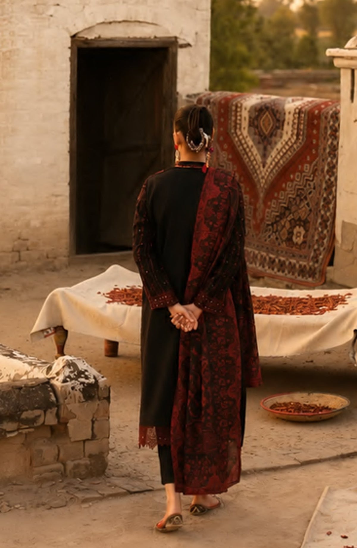 Casual Lite HER Summer Embroidered Cotton Lawn Stitched 3 Piece Suit - Aurevine - CL26HER - Black - Festive Collection