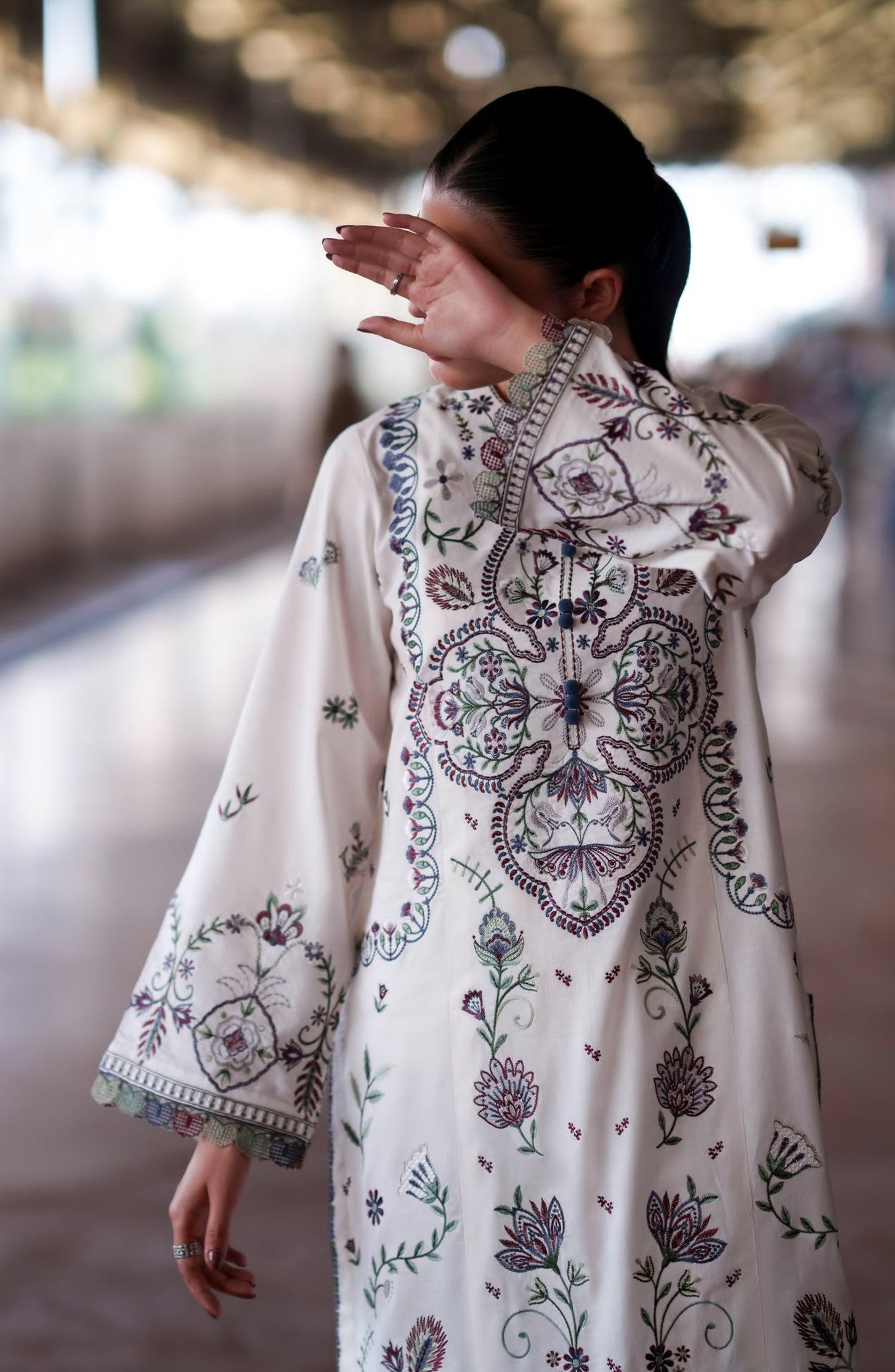 Casual Lite Embroidered Cotton Lawn Stitched 3 Piece Suit - Morning Muse - CL26TRV - White - Summer Travels Collection
