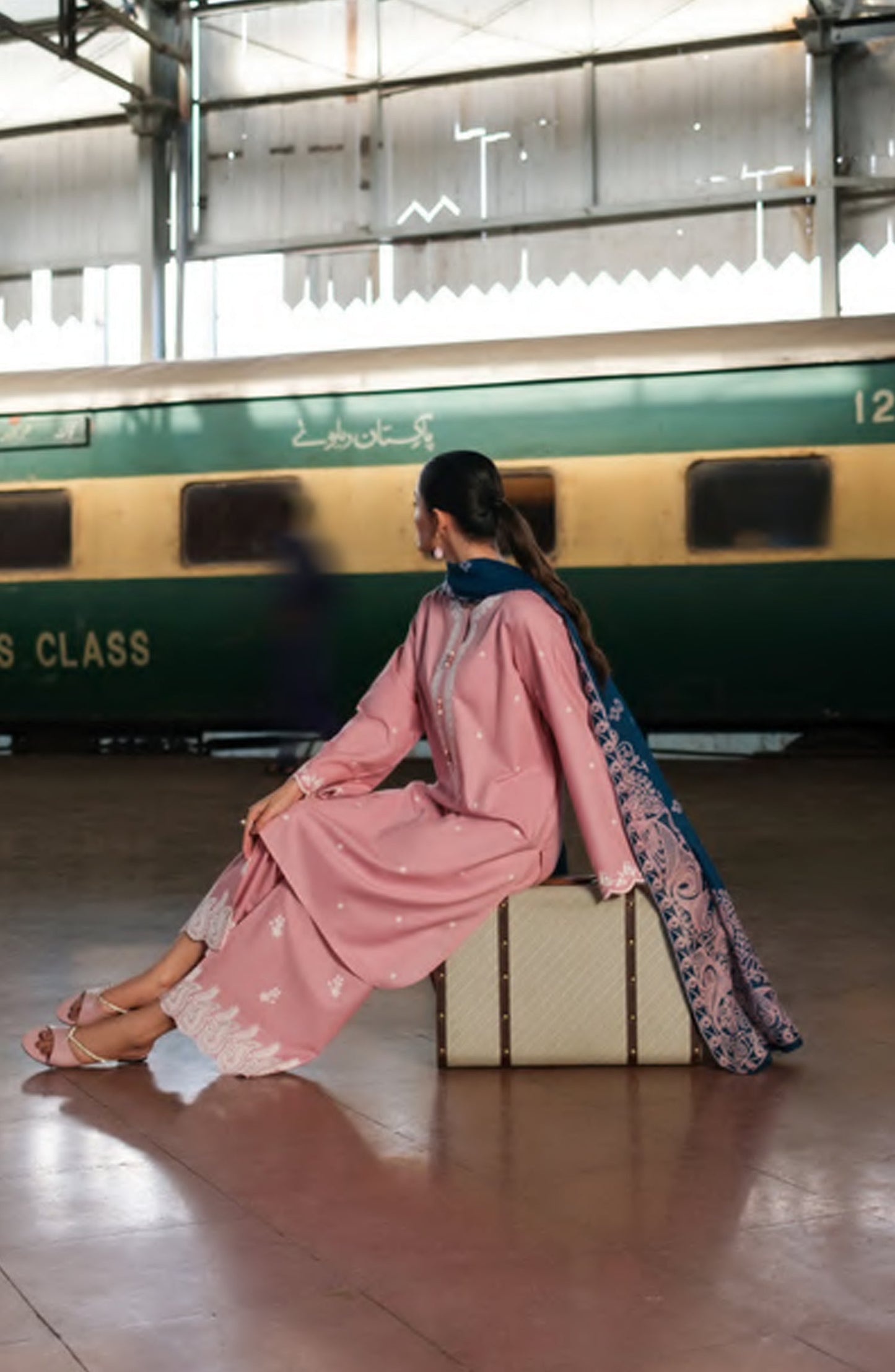 Casual Lite Embroidered Cotton Lawn Stitched 3 Piece Suit - Blush Breeze - CL26TRV - Pink - Summer Travels Collection