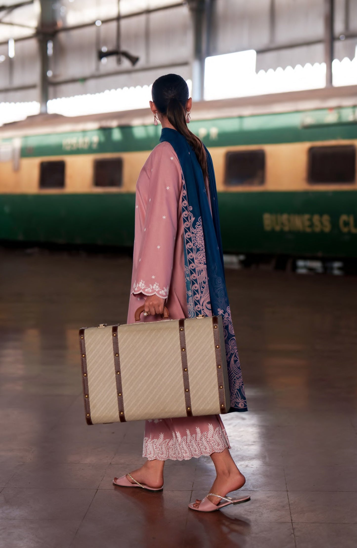 Casual Lite Embroidered Cotton Lawn Stitched 3 Piece Suit - Blush Breeze - CL26TRV - Pink - Summer Travels Collection