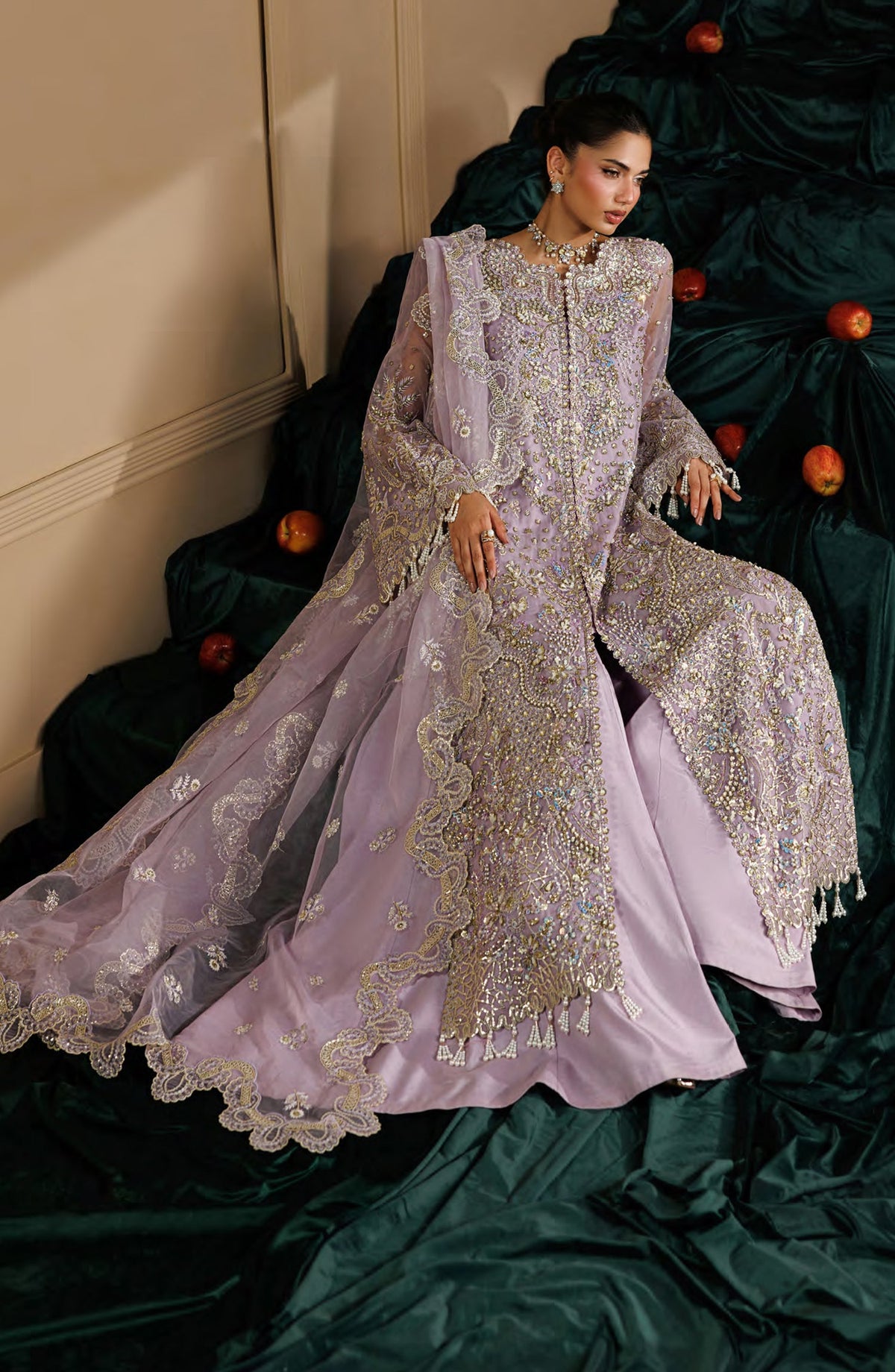 Celeste by Emaan Adeel Embroidered Organza Unstitched 3 Piece Suit - 10 Cyra - ED26CLS - Purple - Festive Collection