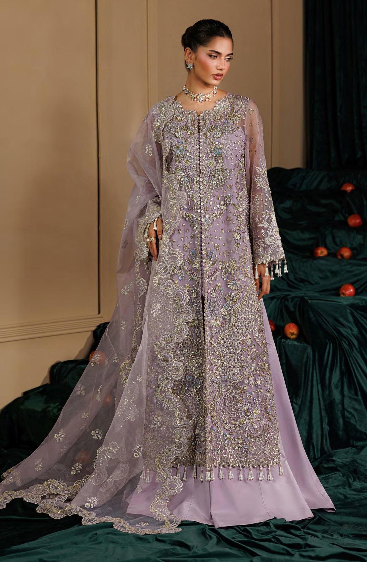Celeste by Emaan Adeel Embroidered Organza Unstitched 3 Piece Suit - 10 Cyra - ED26CLS - Purple - Festive Collection