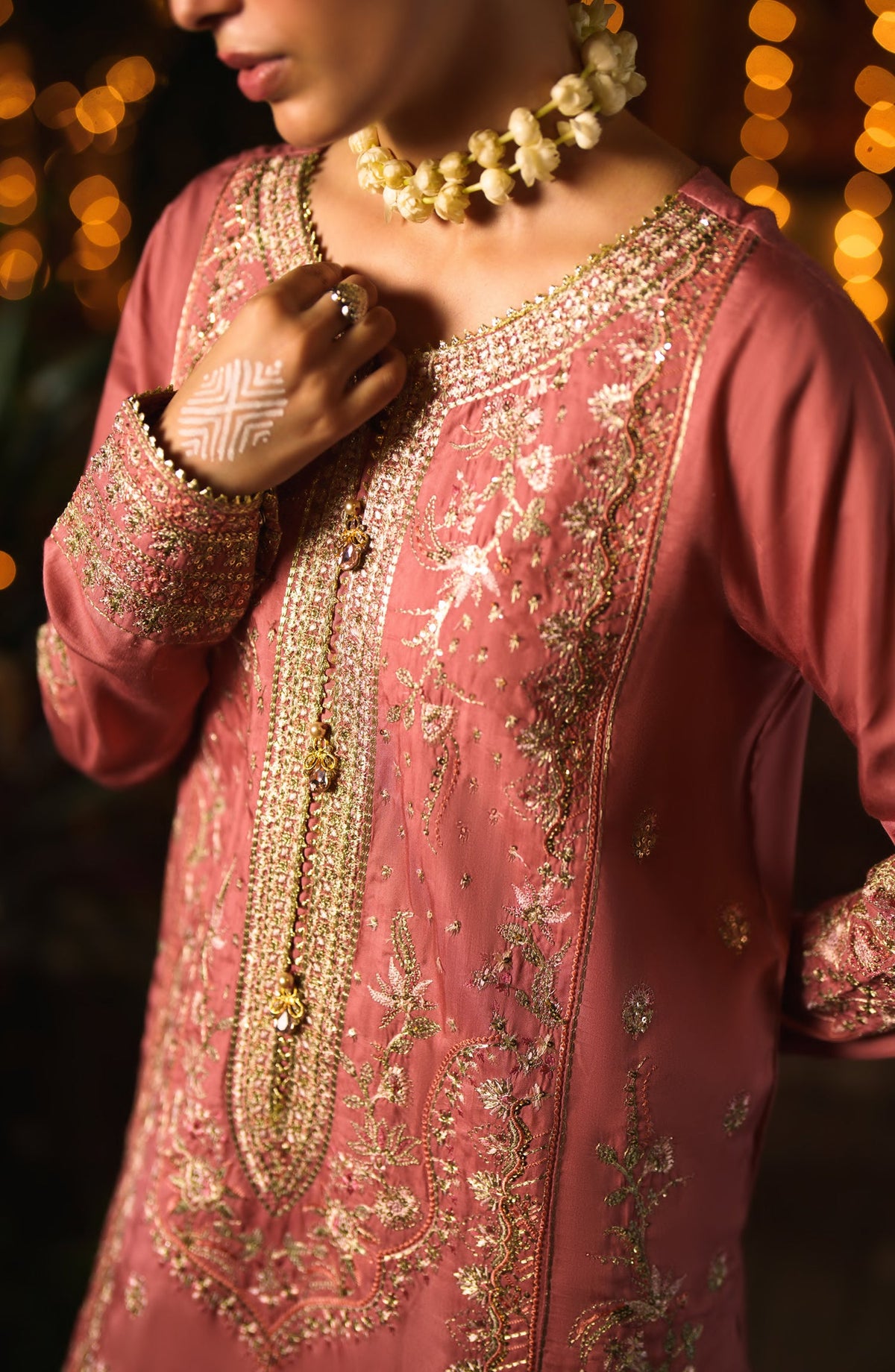 Chand Baali by Casual Lite Embroidered Silk Viscose Stitched 3 Piece Suit - 01 Zargul - CL26CND - Pink - Festive Collection